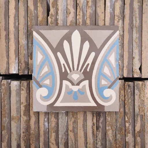[222FLO002] Reclaimed ceramic tile by Saint Ghislain (14 x 14 cm) - Sold per tile