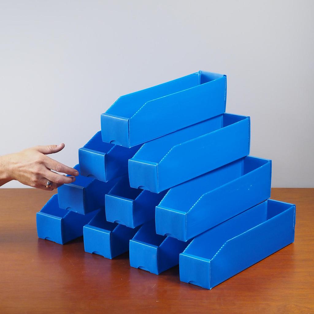 [999HAR1066] Set of 10 alveolar polypropylene storage containers (H. 10 x W. 9 x D. 39 cm) - Only in our physical shop