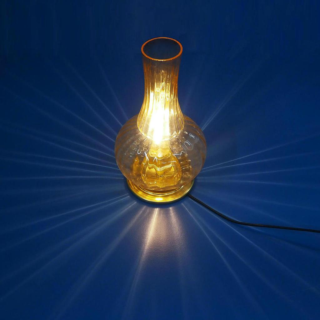[999LIG1266] Table light 'Josiane' in brass with textured glass diffuser