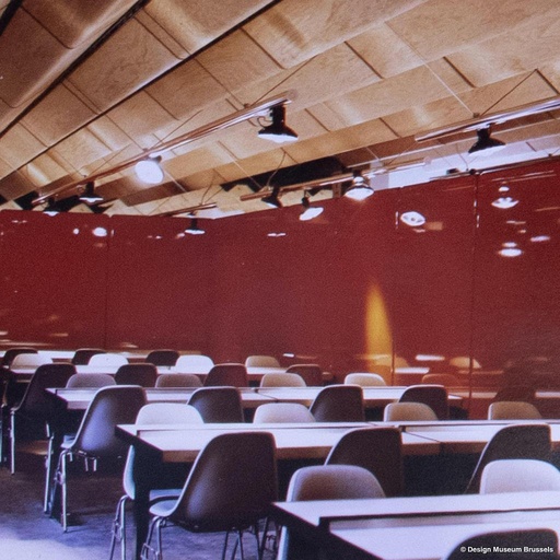 [230CEI002] Ceiling module in oak plywood by Christophe Gevers from the Générale de Banque (L. 197 cm)
