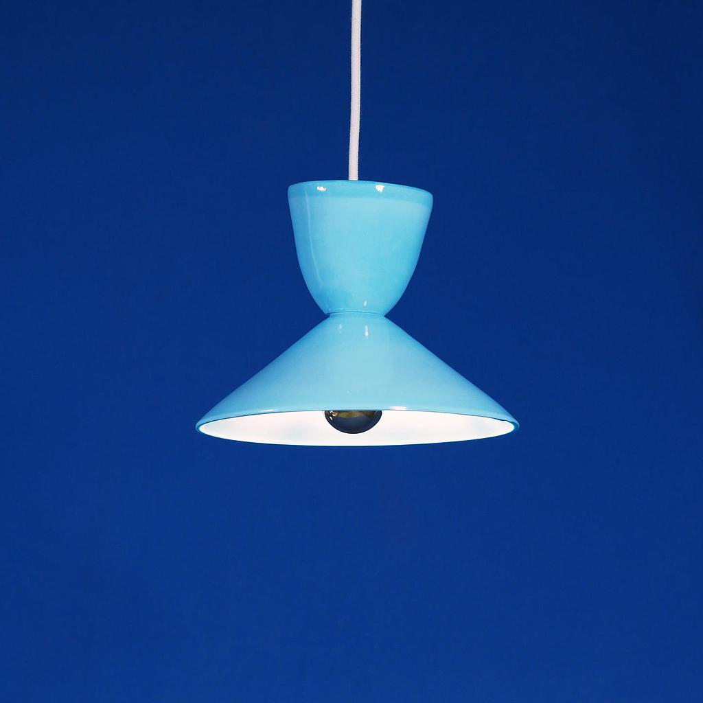 [334LIG005] Hanging light 'Georgio' in opaline glass - Sky blue