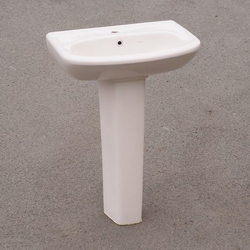 [999SAN1051] Pedestal bathroom sink in glazed porcelain by Sphinx