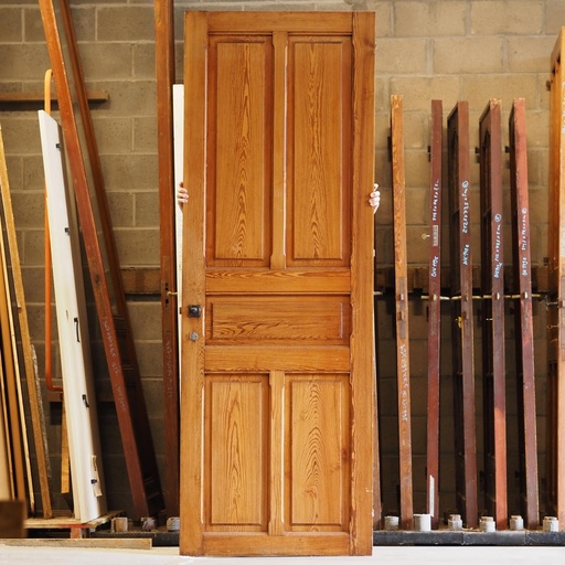[999DOP1017] Door in varnished solid wood from the former Opwijk monastery (H. 246 x W. 87 cm) - Right