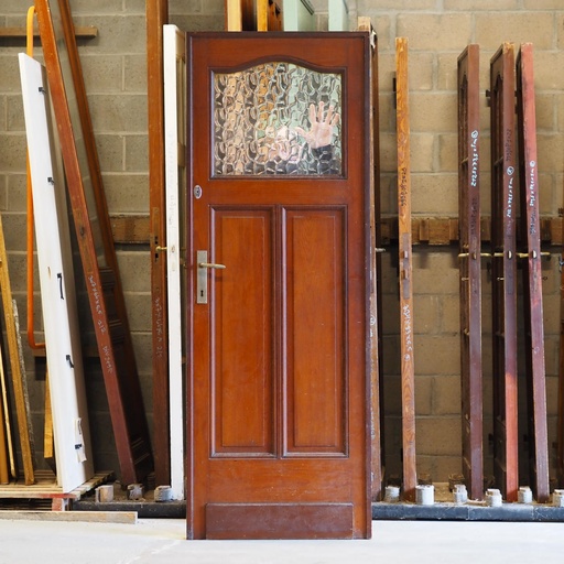 [999DOP1021] Door in varnished solid wood with flemish glass panel (H. 212,5 x W. 77,5 cm) - Right