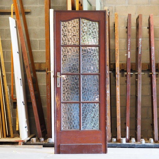 [999DOP1023] Door  in varnished solid pine with flemish glass panels (H. 212 x W. 78,5 cm) - Right