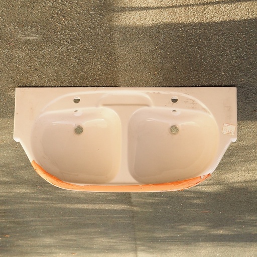 [999SAN1056] Double bathroom sink in light brown glazed porcelain by Junkers