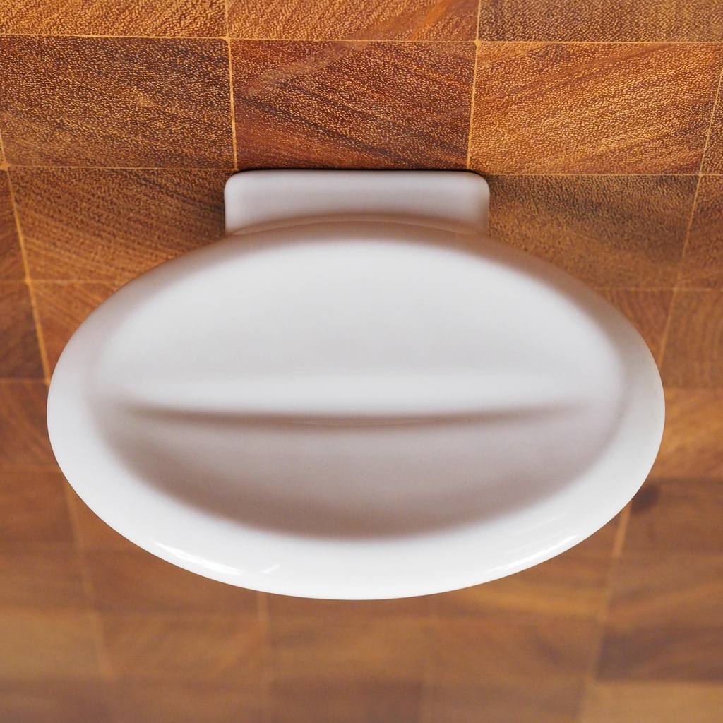 [239SAN002] Wall soap holder in glazed porcelain by Boch Frères