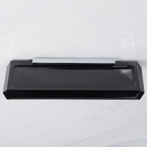 [239SAN013] Bathroom wall shelf in pressed glass by Inda - Opaque black