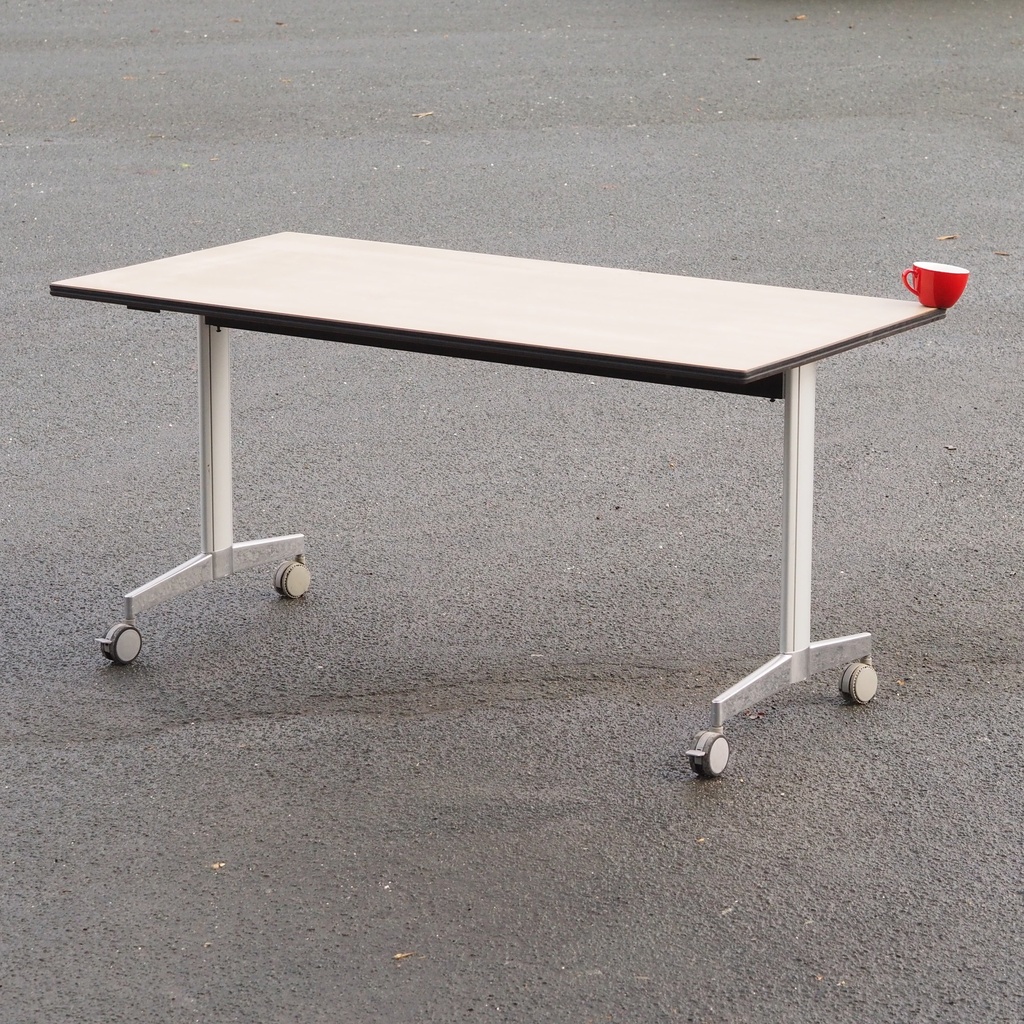 [999FUR1435] Folding table with castors by Howe (150 x 75 cm)