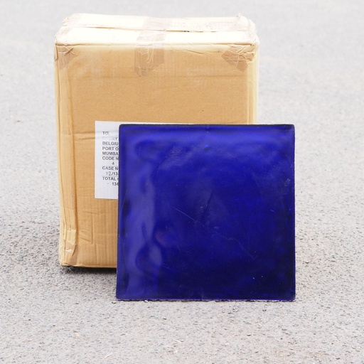 [334CLA018] Box of 5 handmade wall tiles by Emery&Cie (30,5 x 30,5 cm) - Blue glass