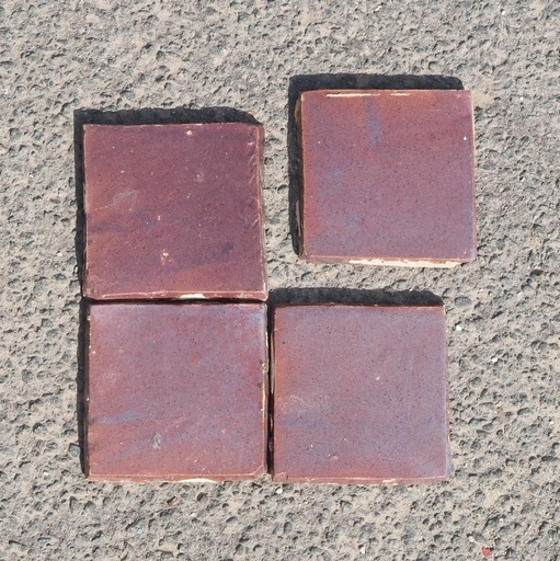 [334CLA042] Handmade zellige tile in glazed terracotta by Emery&Cie (12 x 12 cm)